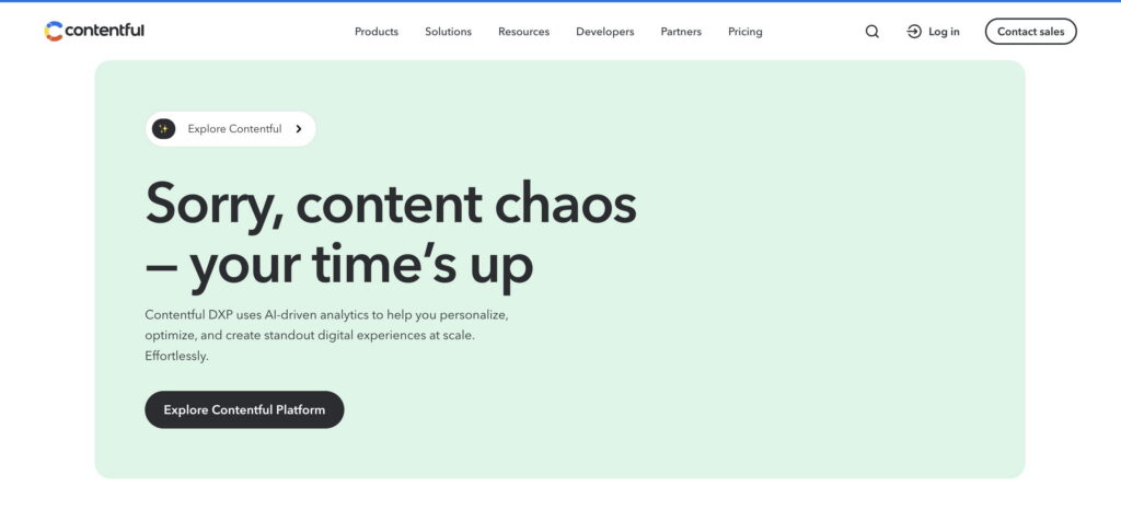 Contentful CMS homepage
