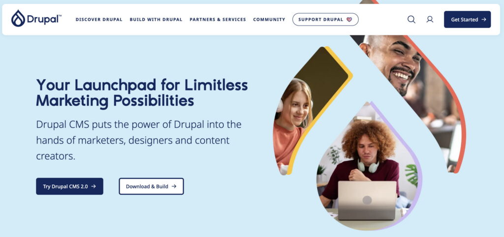 Drupal CMS home Screen