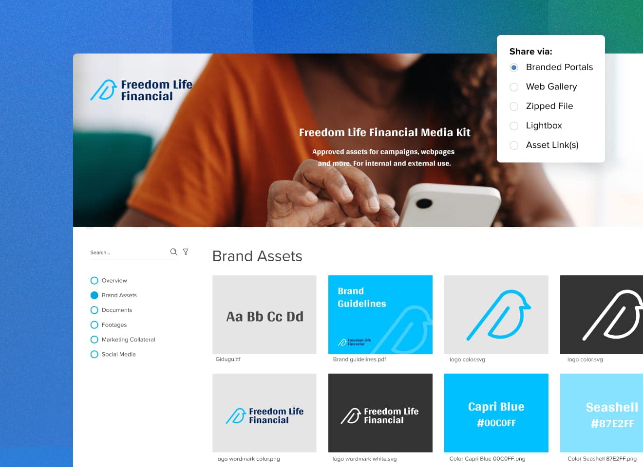 Brand Portals of a financial institution called 