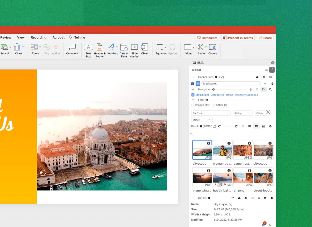 Screenshot of CI Hub showing image selector
