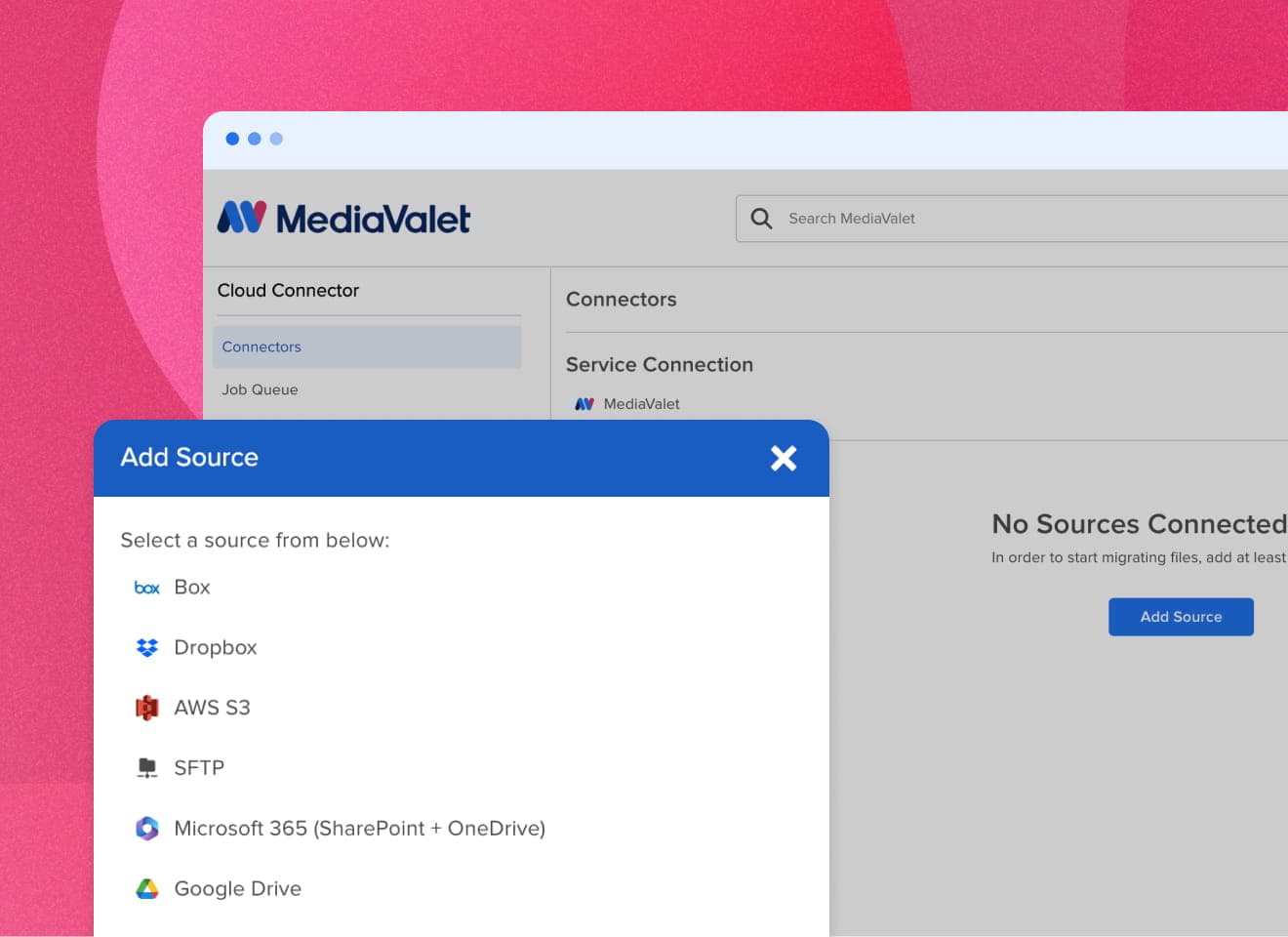 MediaValet Cloud Connector Module on MediaValet Screen