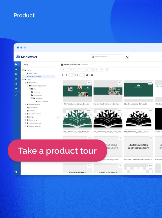 Screenshot of MediaValet software demo