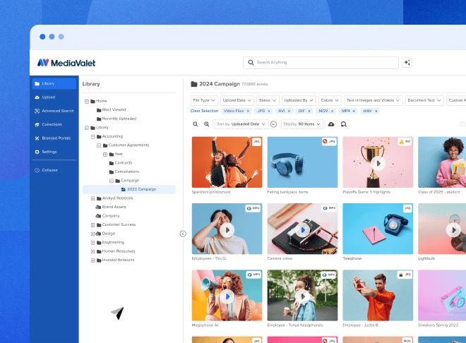 Screenshot of MediaValet's DAM software browse view