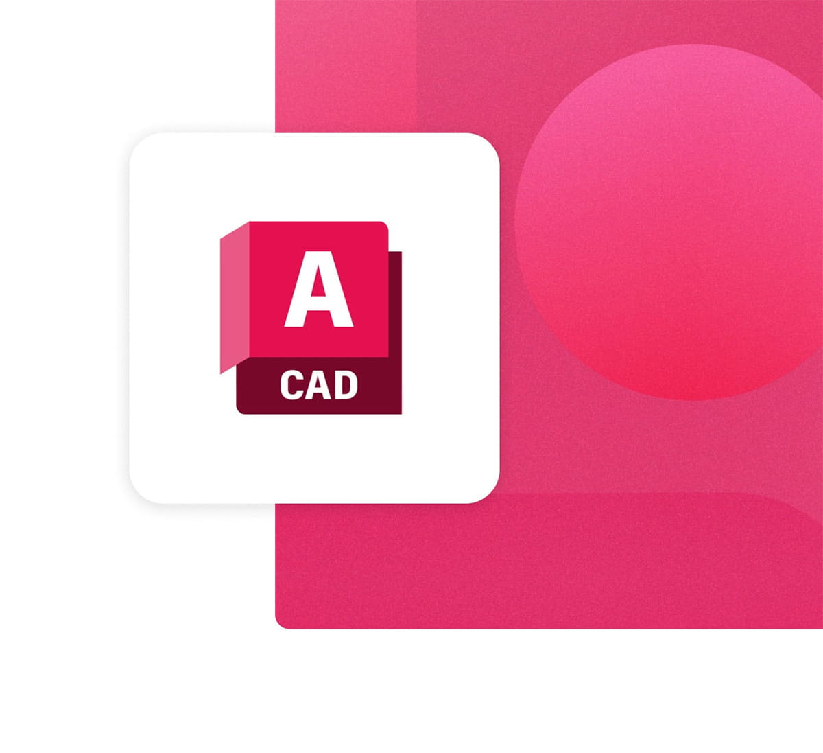 Autocad logo on a magenta background