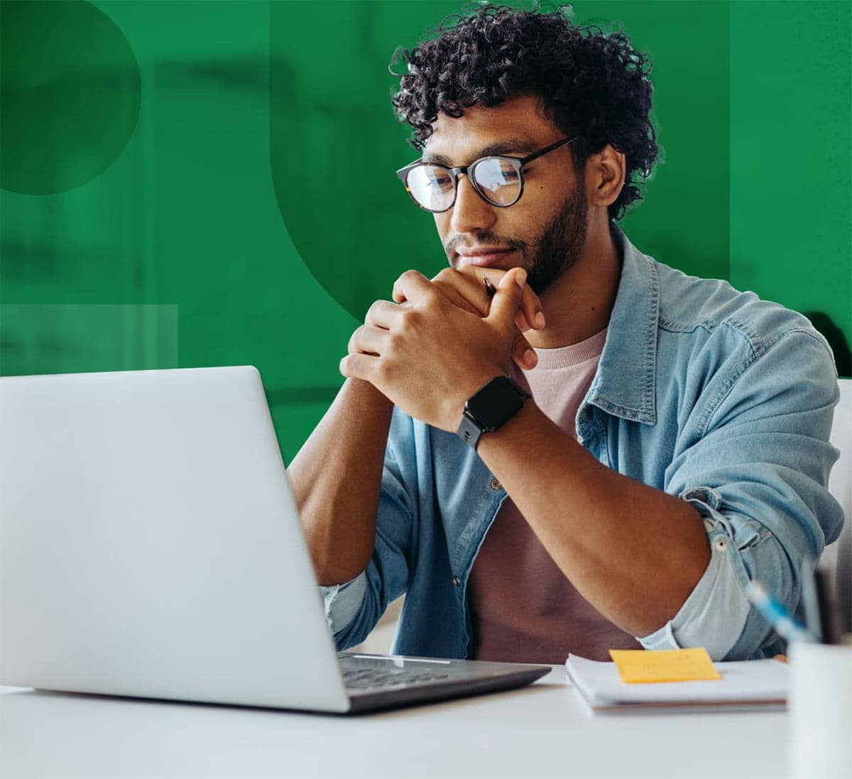 Creative director working on a laptop