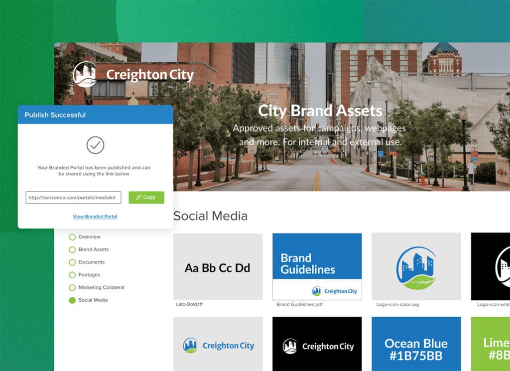 Screenshot of Creighton City brand guidelines