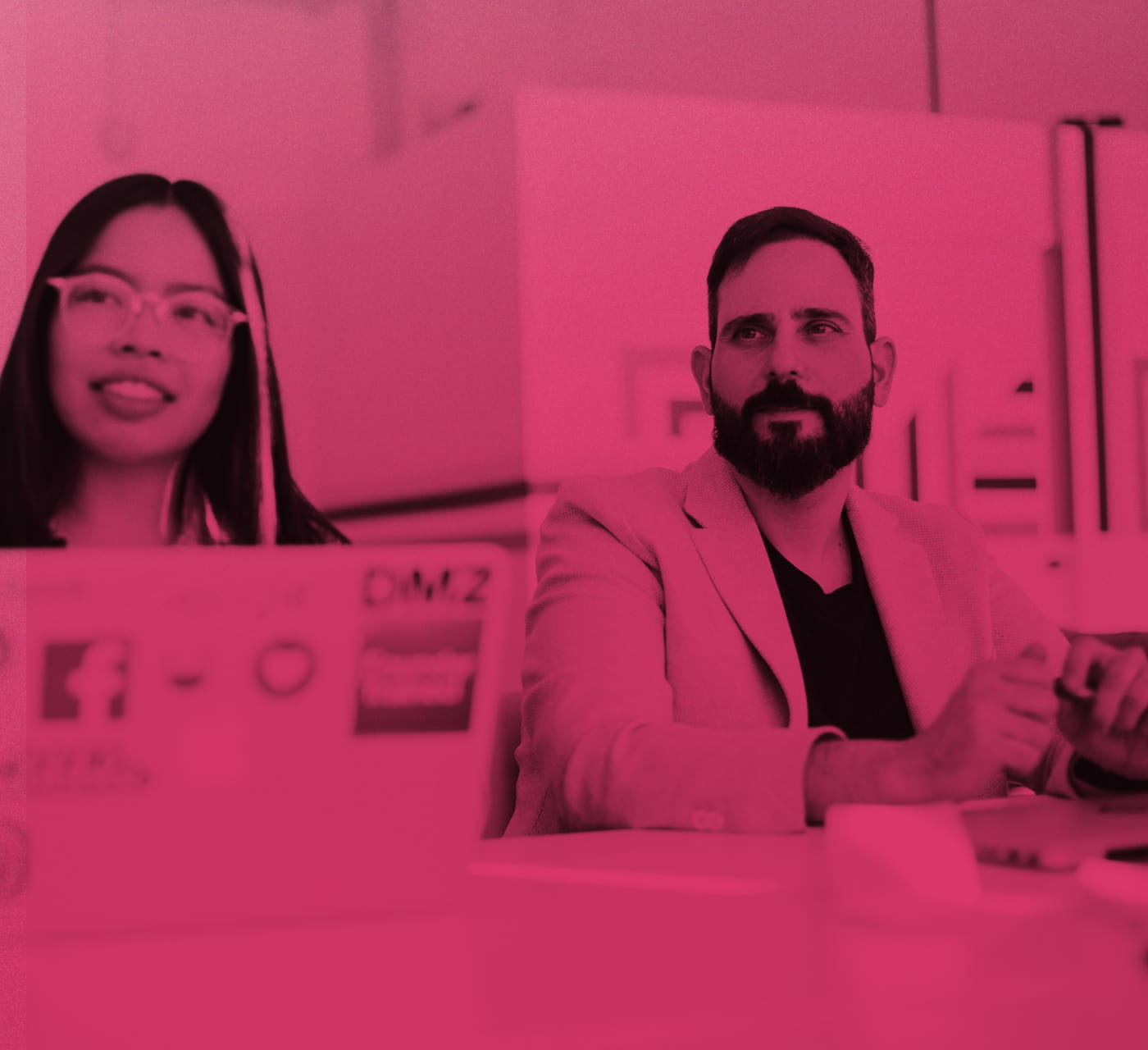 Woman and a man in a business meeting