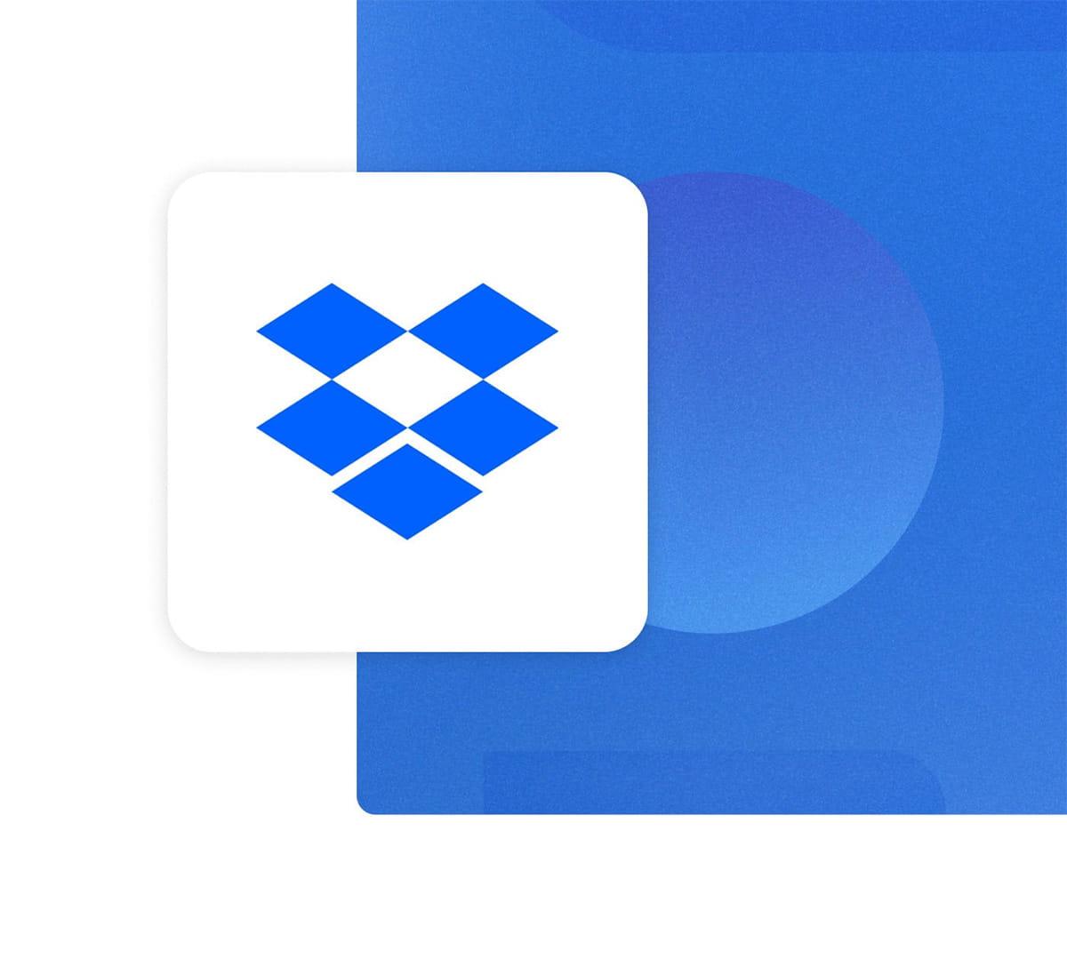 Dropbox logo on a blue background